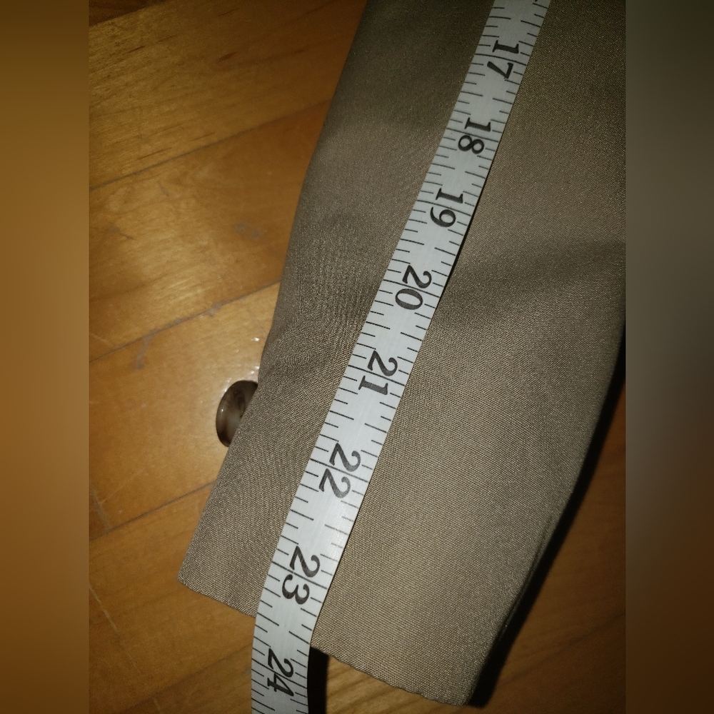 VTG Saks Fifth Avenue fox fur collar sheared fur lining nylon trench coat - Picture 13 of 16